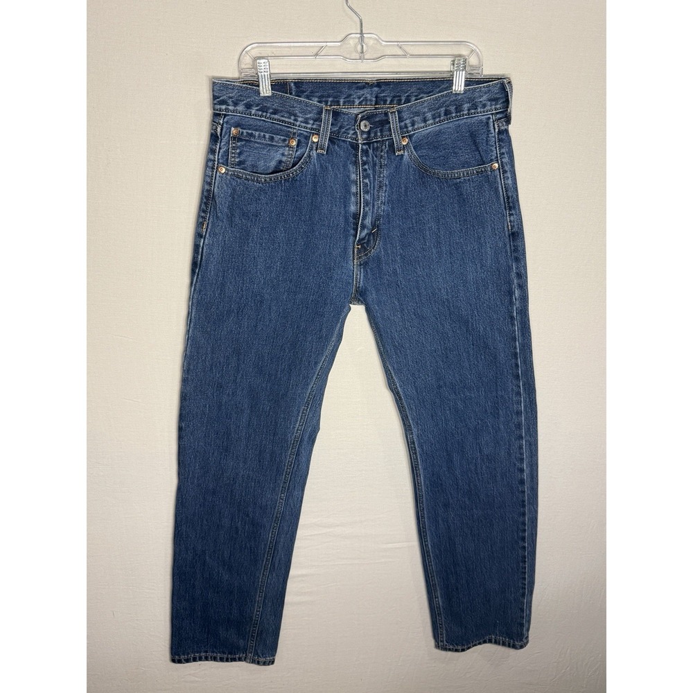 Levi's 505 Regular Fit Jeans Men's W34 L31 Blue Straight Leg Medium Wash Denim
